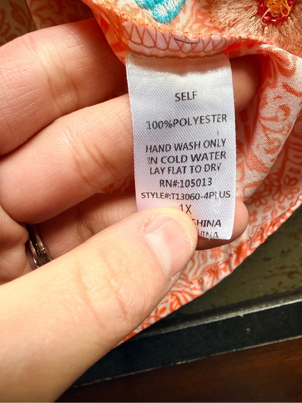 Savanna Jane 1xl orange retro art embroidery floral milkmaid fairy babydoll top - Picture 4 of 5